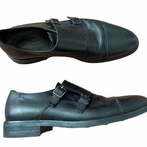 Men's Black Double Monk Strap Oxfords